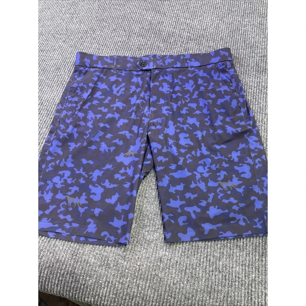 GREYSON shorts Men 36 MONTAUK purple blue camo PERFORMANCE GOLF 10'' STRETCH nwt